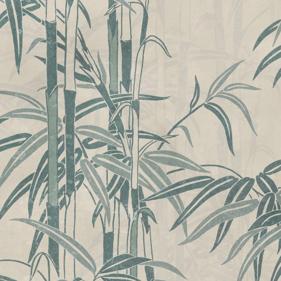 Sandberg Wallpaper pattern name & color Leon Mural, Blue from the collection Palm Garden.