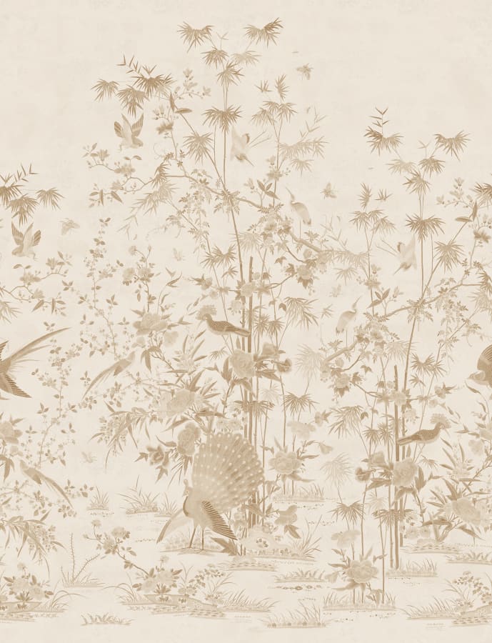 Sandberg Wallpaper pattern name & color Chinoiserie Garden, Beige from the collection Chinoiserie Garden.