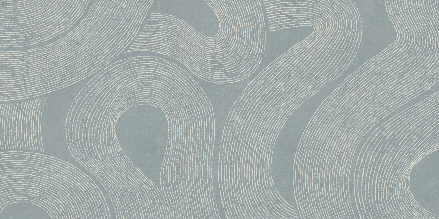 Sandberg Wallpaper pattern name & color Zen Mural, Misty Blue from the collection Sandberg Edition.