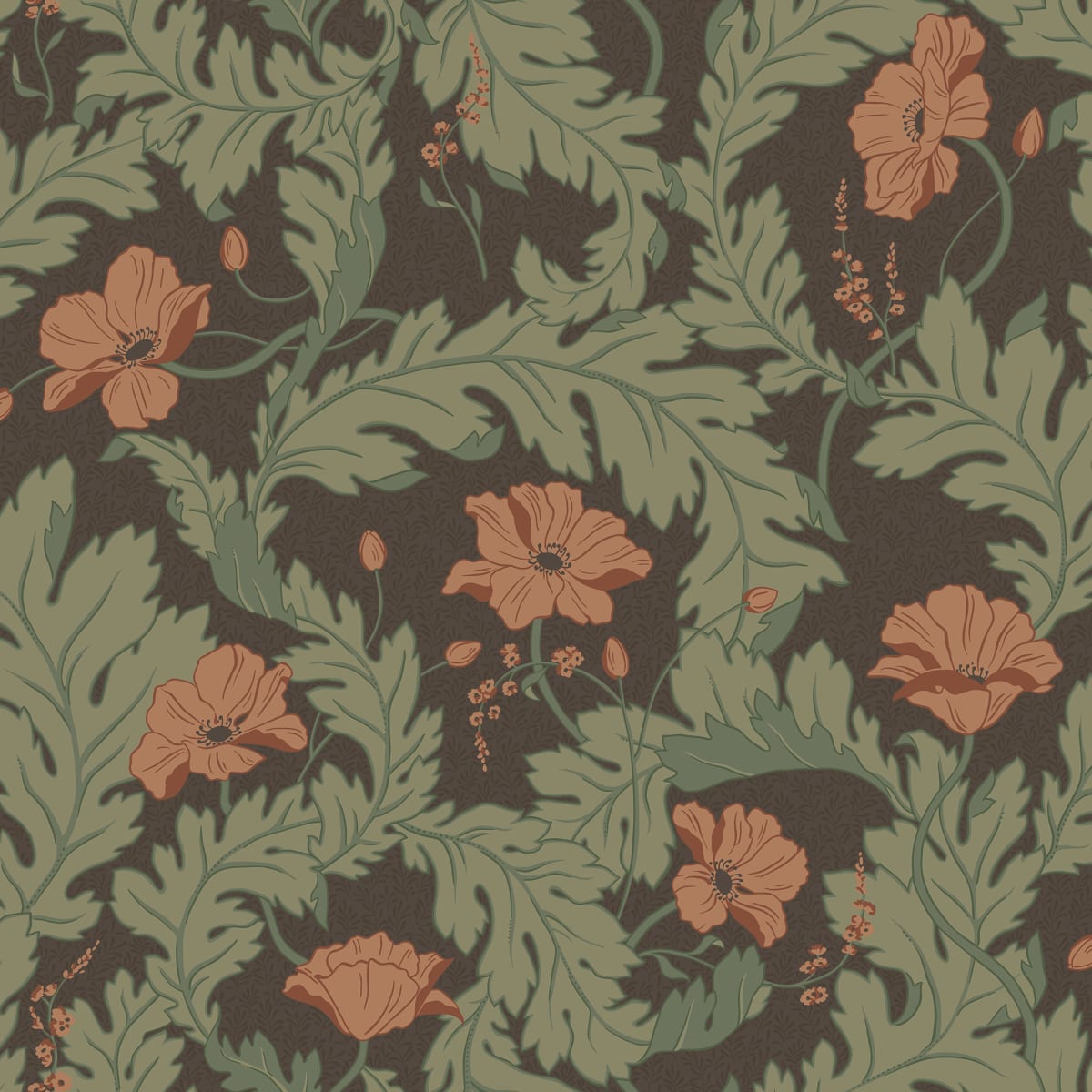 Search Sandberg Wallpaper Product S10561 pattern name & color Charlotta, Brown