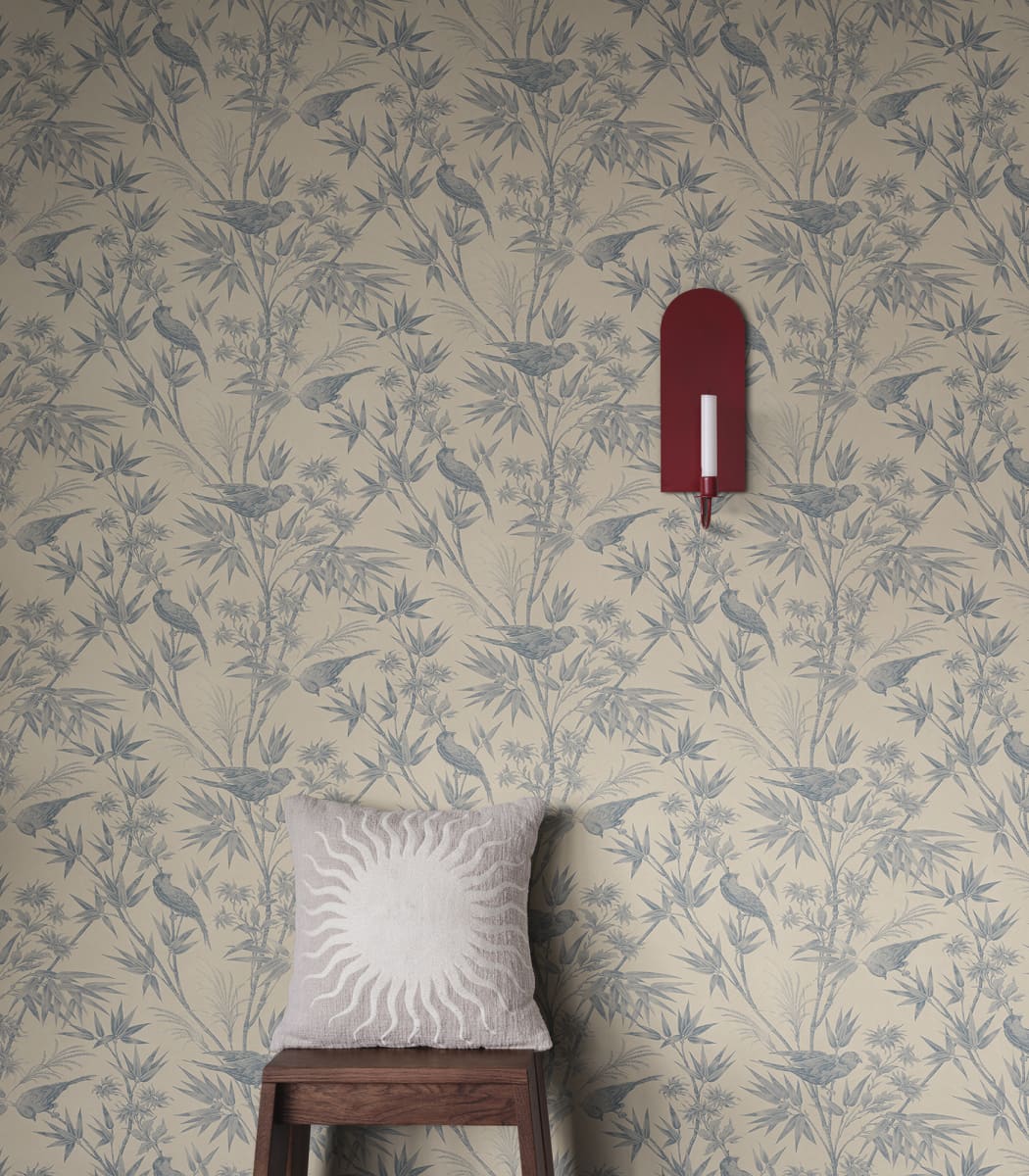 Sandberg Wallpaper Item S10621 pattern name & color Celeste, Indigo Blue from the collection Familjen.