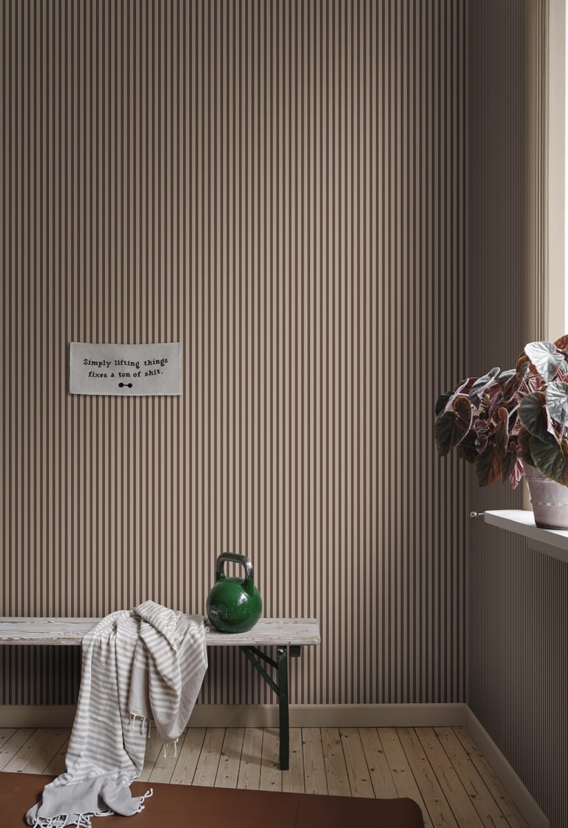 Sandberg Wallpaper Product# S10629 pattern name & color Estelle, Burgundy from the collection Familjen.