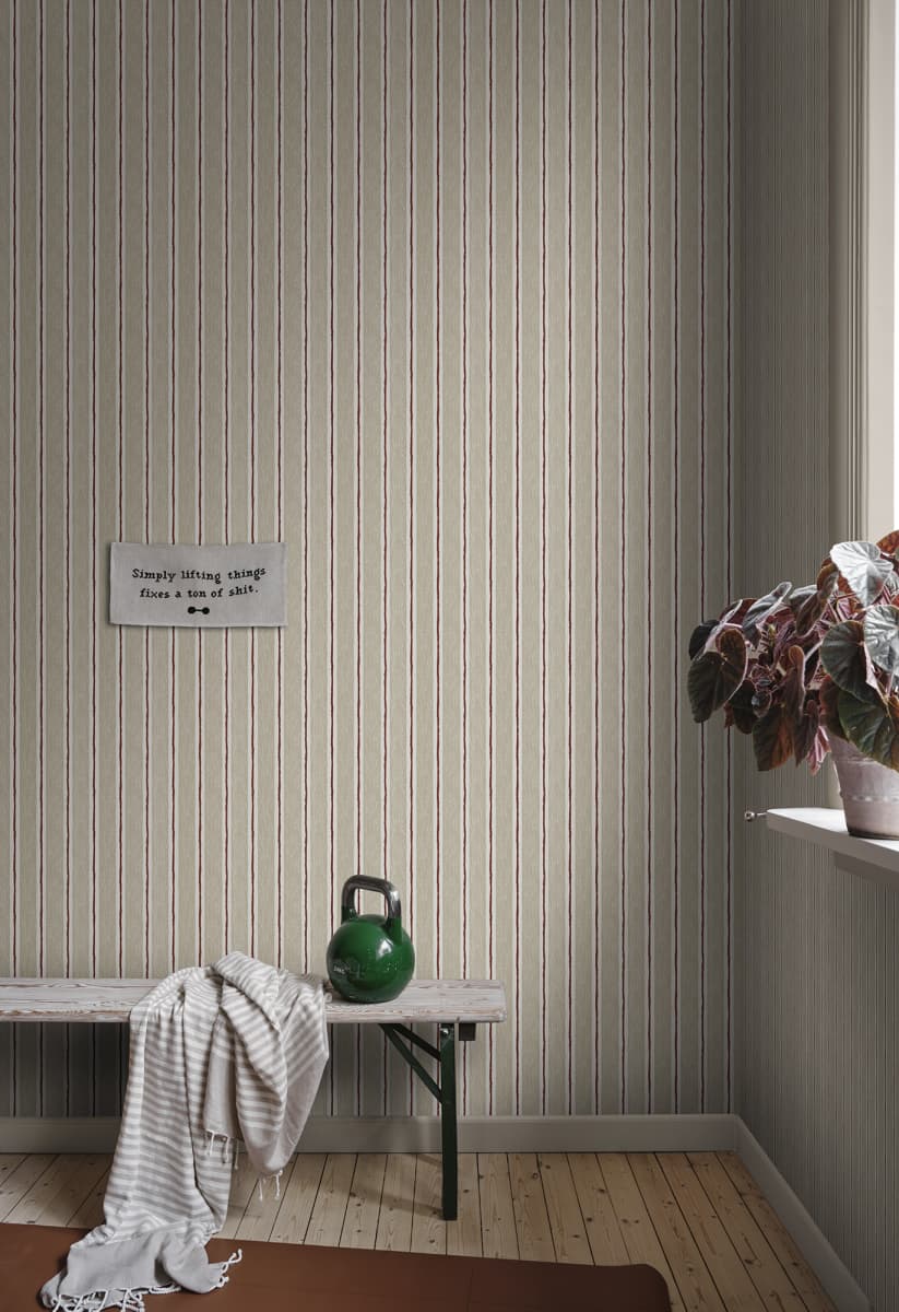 Sandberg Mural SKU S10654 pattern name & color Albin, Beige from the collection Familjen.