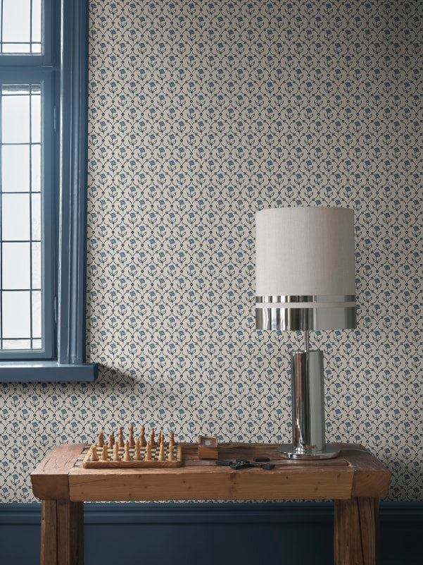 Search Sandberg Wallpaper Item# S10669 pattern name & color Elena, Blue.