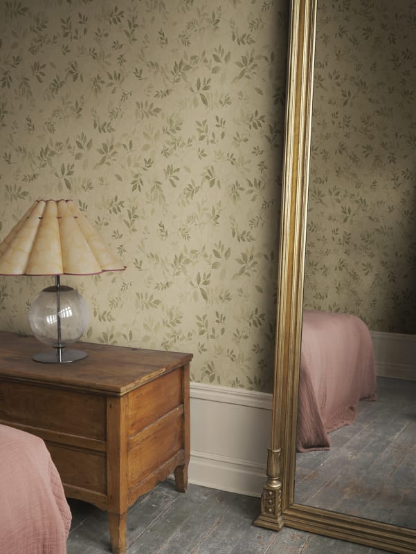 Sandberg Wallpaper Pattern# S10676 pattern name & color Mila, Olive Green from the collection Villa Como.