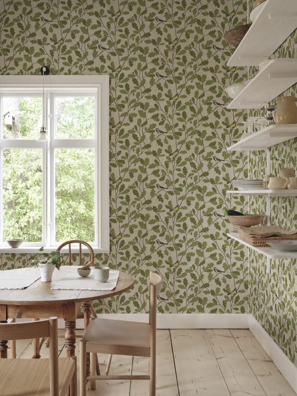 Find Sandberg Mural Pattern S10732 pattern name & color Waldemar, Green.