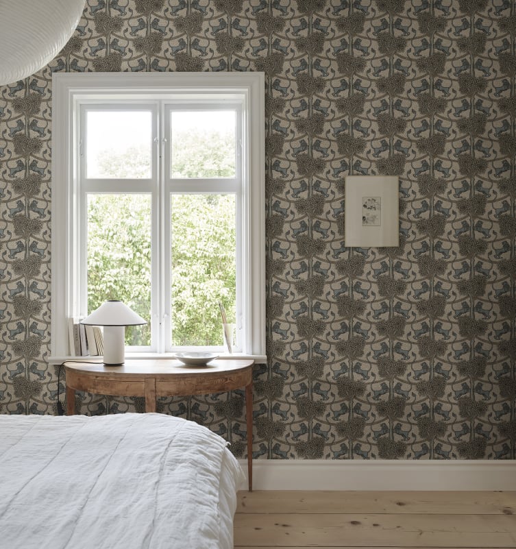 Sandberg Mural Product S10738 pattern name & color Leopold, Beige from the collection Sandberg Heritage.