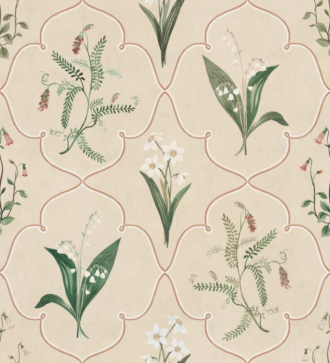 Find Sandberg Mural Product S10762 pattern name & color Louise, Green.