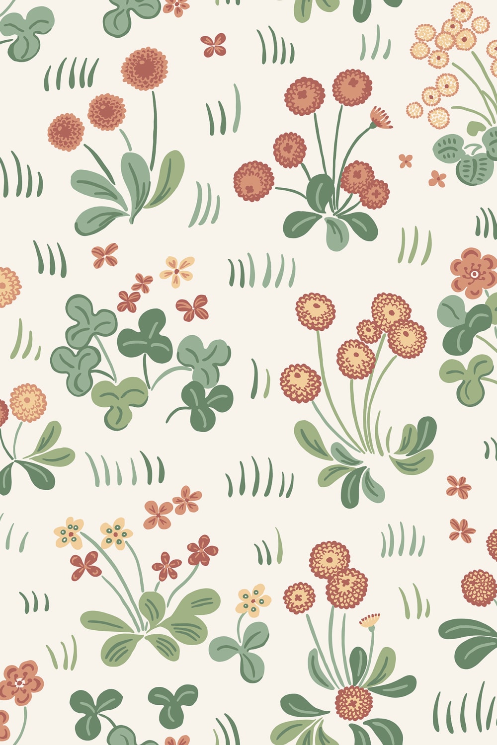 View Sandberg Wallpaper Pattern S10785 pattern name & color Bellis, Red