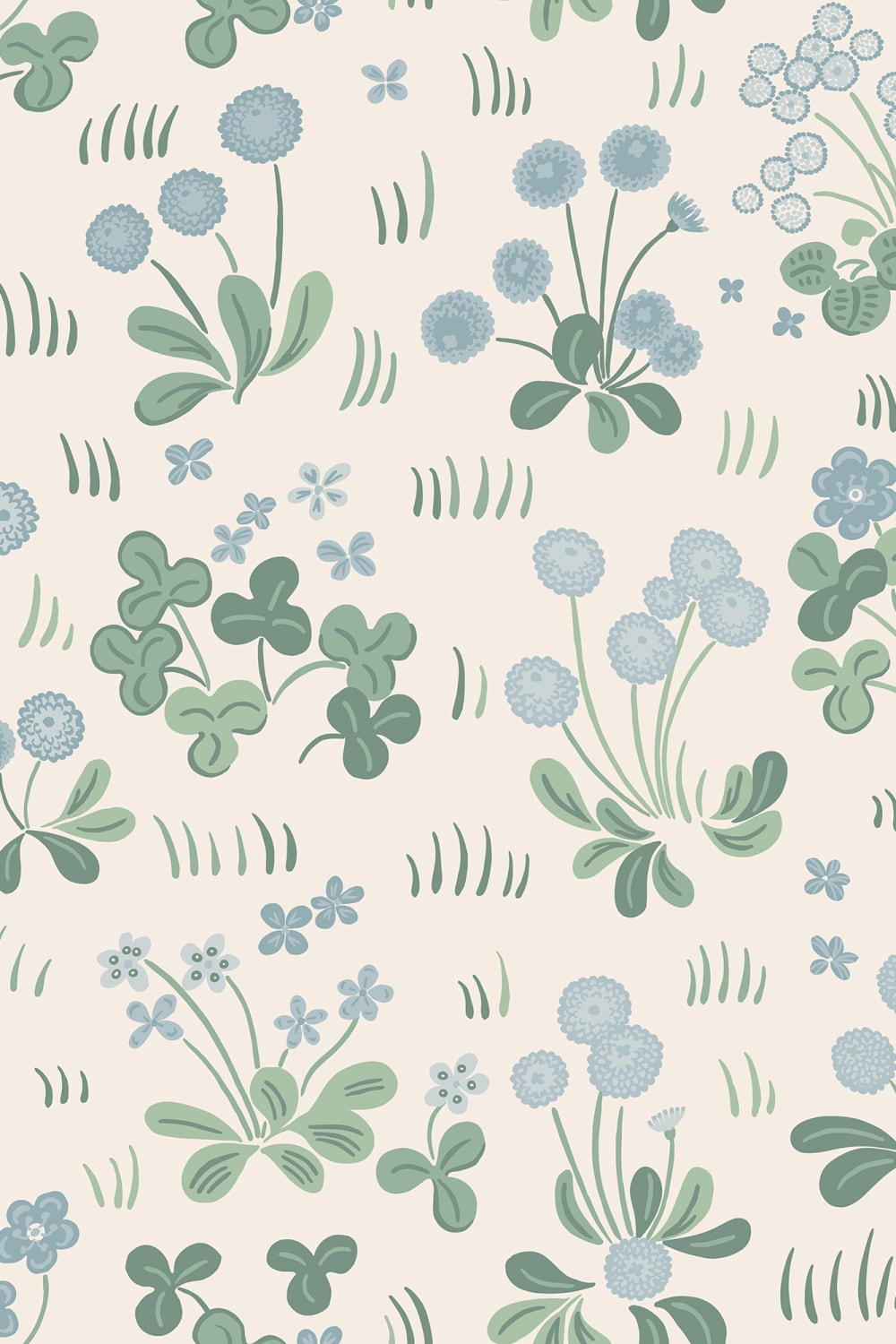 Find Sandberg Wallpaper Item S10786 pattern name & color Bellis, Misty Blue