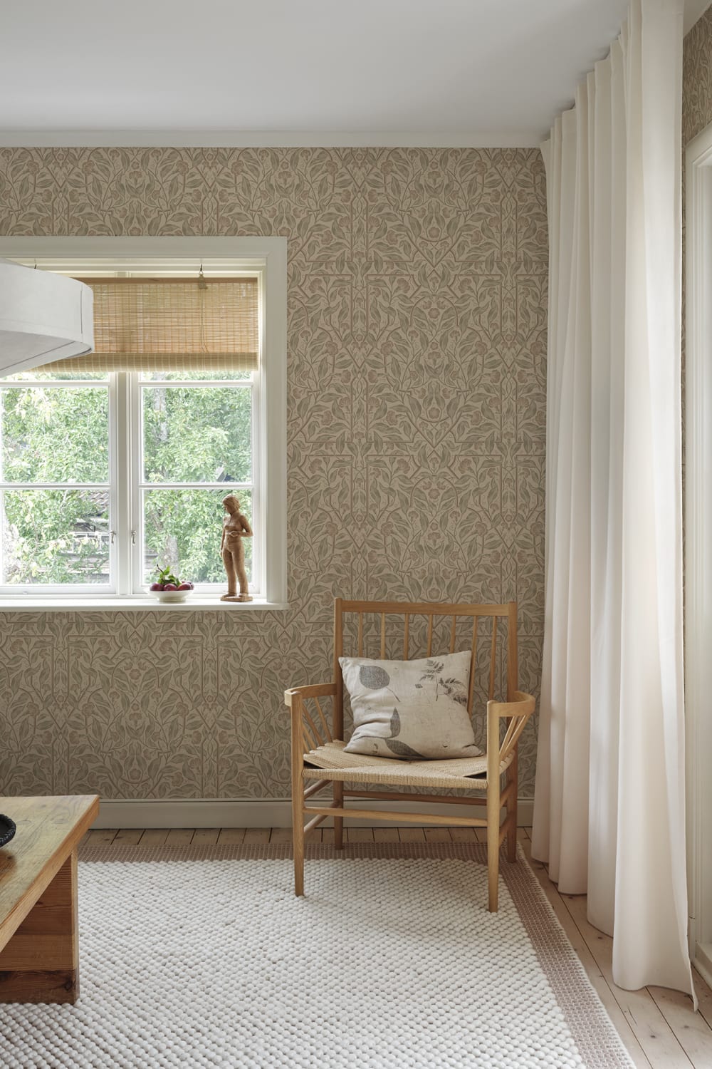 Sandberg Wallpaper Pattern number S10801 pattern name & color Edda, Beige from the collection Kolonin II.