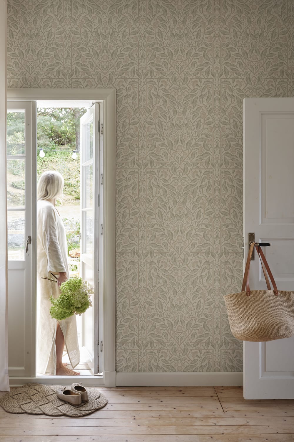 Sandberg Wallpaper pattern name & color Edda, Sandstone from the collection Kolonin II.