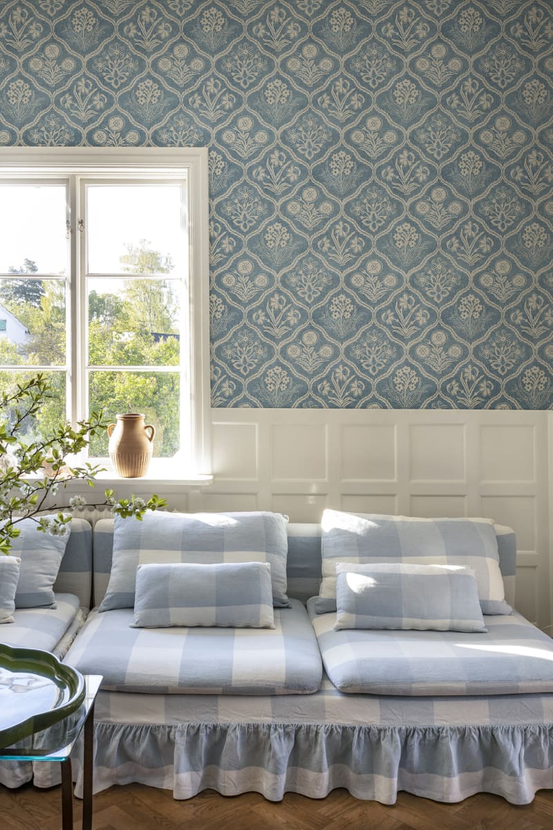 Sandberg Wallpaper Item S10828 pattern name & color Rosa, Blue from the collection Rosa & Friends.
