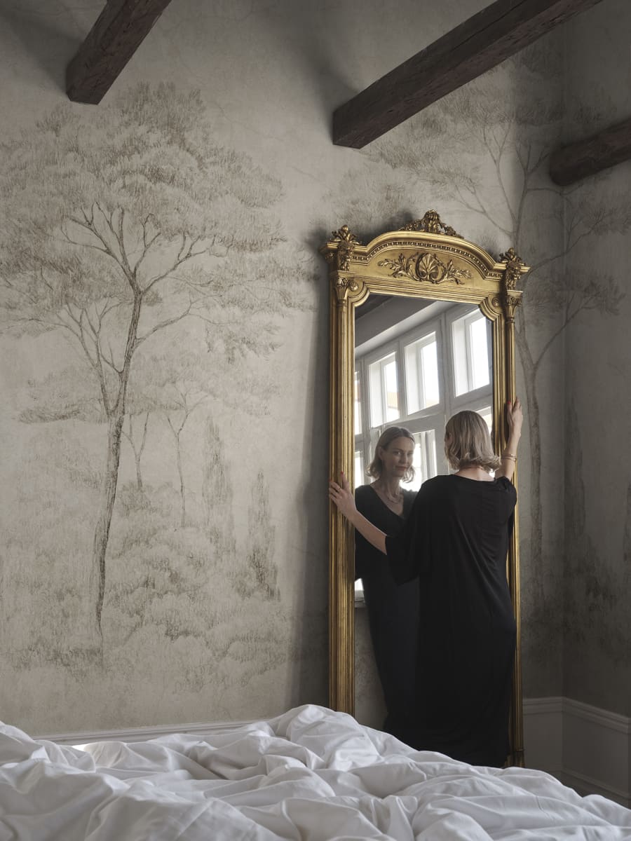 Sandberg Mural pattern name & color Andrea, Sand from the collection Villa Como.