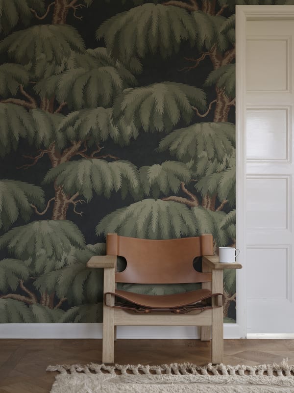 Sandberg Mural Item S10898 pattern name & color Alba Mural, Dark Blue from the collection Sandberg Heritage.