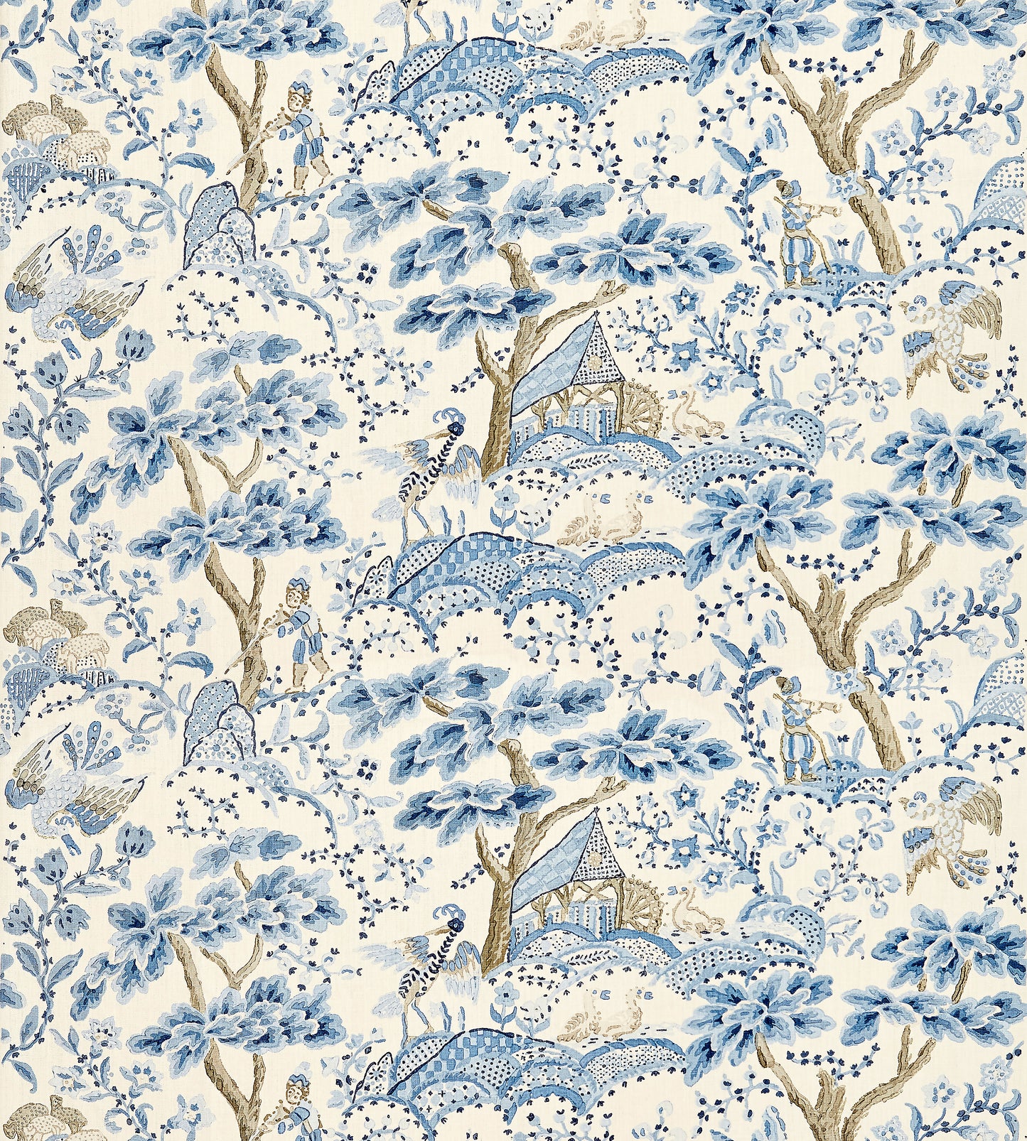 Purchase Scalamandre Fabric Item# SC 000116590, Kelmescott Hand Block Print Porcelain 5