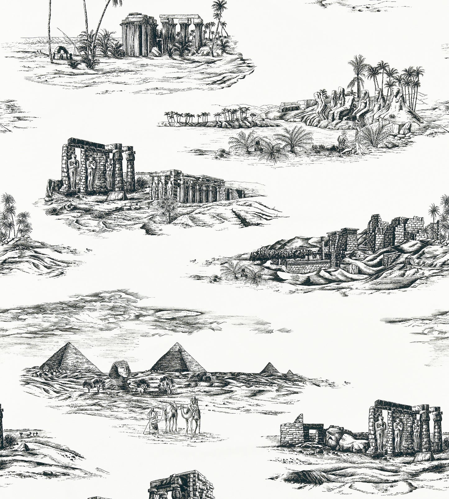 Purchase Scalamandre Fabric Item# SC 000116635, Cairo Toile Ink 1