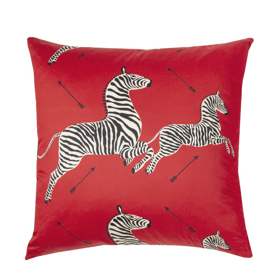 Purchase SCRZEBRAPIL0001 Dazzle Of Zebras, Masai Red - Scalamandre Pillows