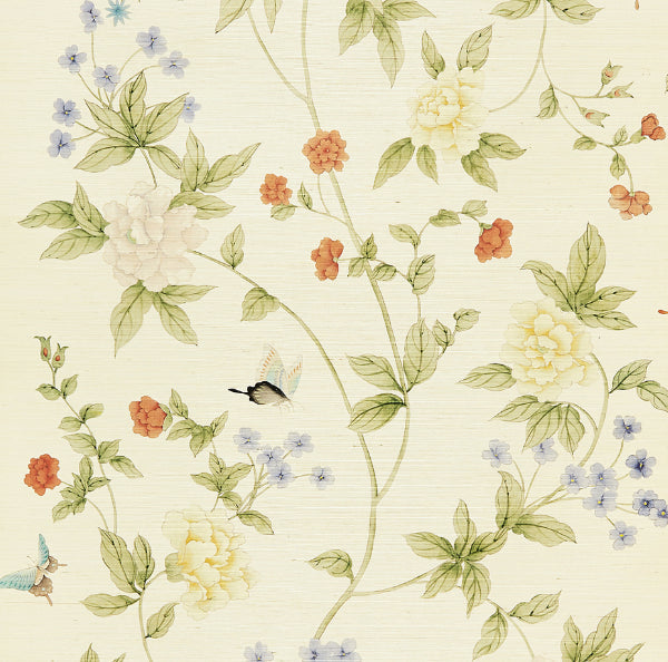 Acquire Scalamandre Wallpaper Pattern Sc 0001Wp88382 Name Luoyang Garden Sisal Document Bird Wallpaper