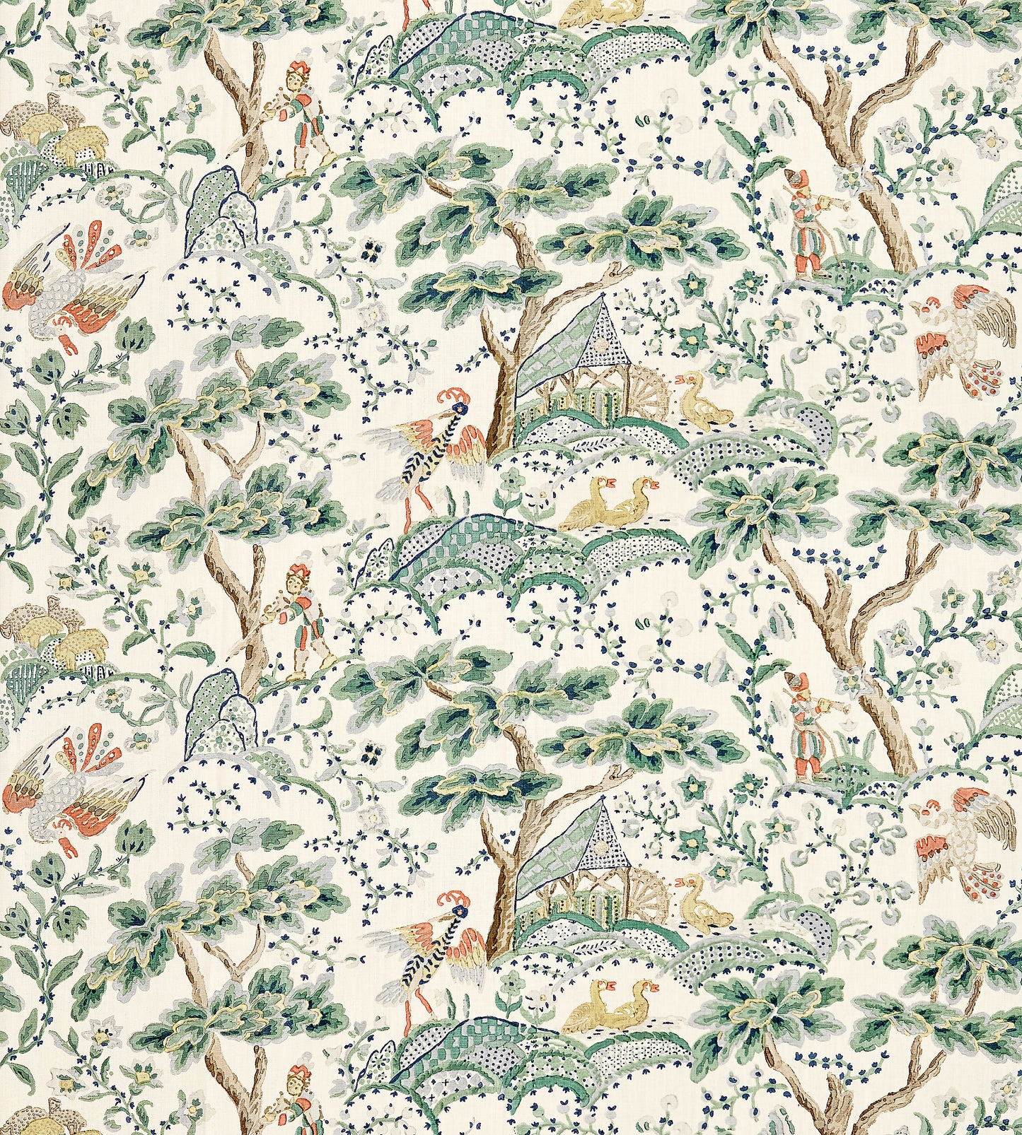 Purchase Scalamandre Fabric Product# SC 000216590, Kelmescott Hand Block Print Leaf On Ivory 1