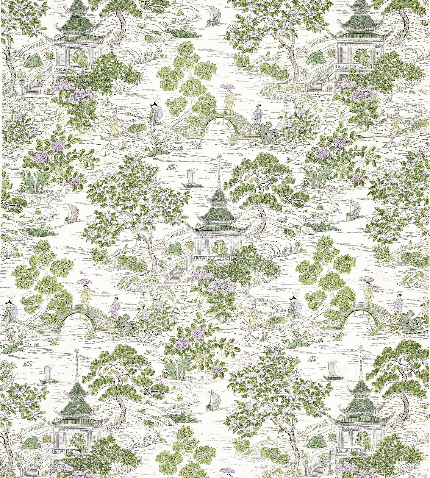 Purchase Scalamandre Fabric Product SC 000216624, Satomi Hand Block Print Lavender & Citron 3