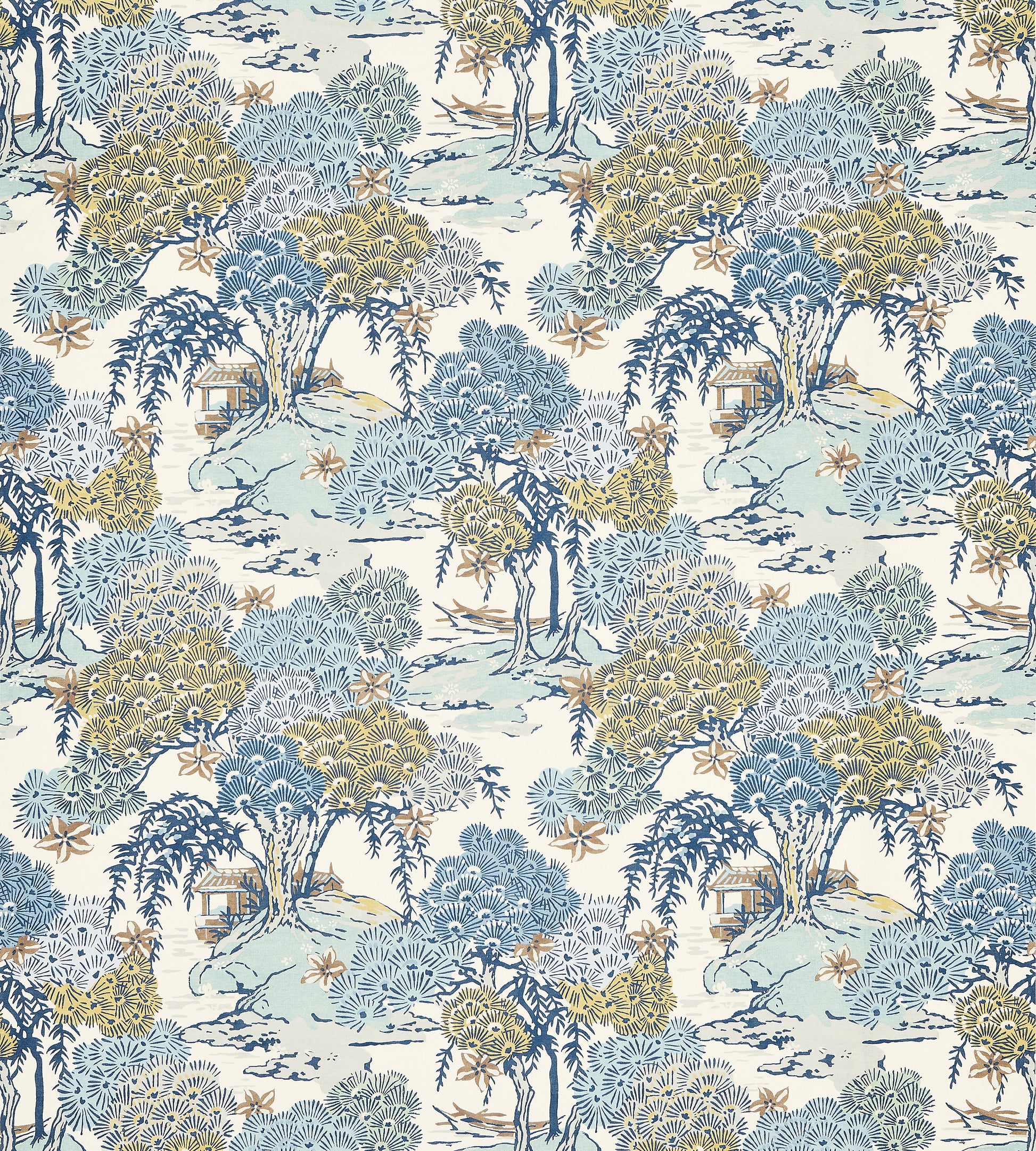 Purchase Scalamandre Fabric Item# SC 000216627, Sea Of Trees Print Blue Ridge 3