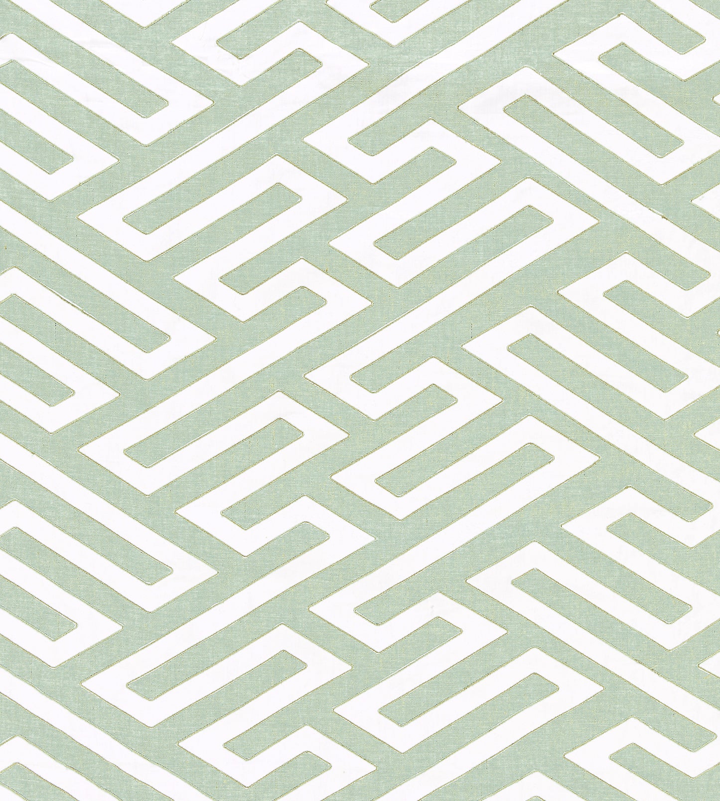 Purchase Scalamandre Fabric SKU# SC 000227218, Canton Fret Applique Eucalyptus 1