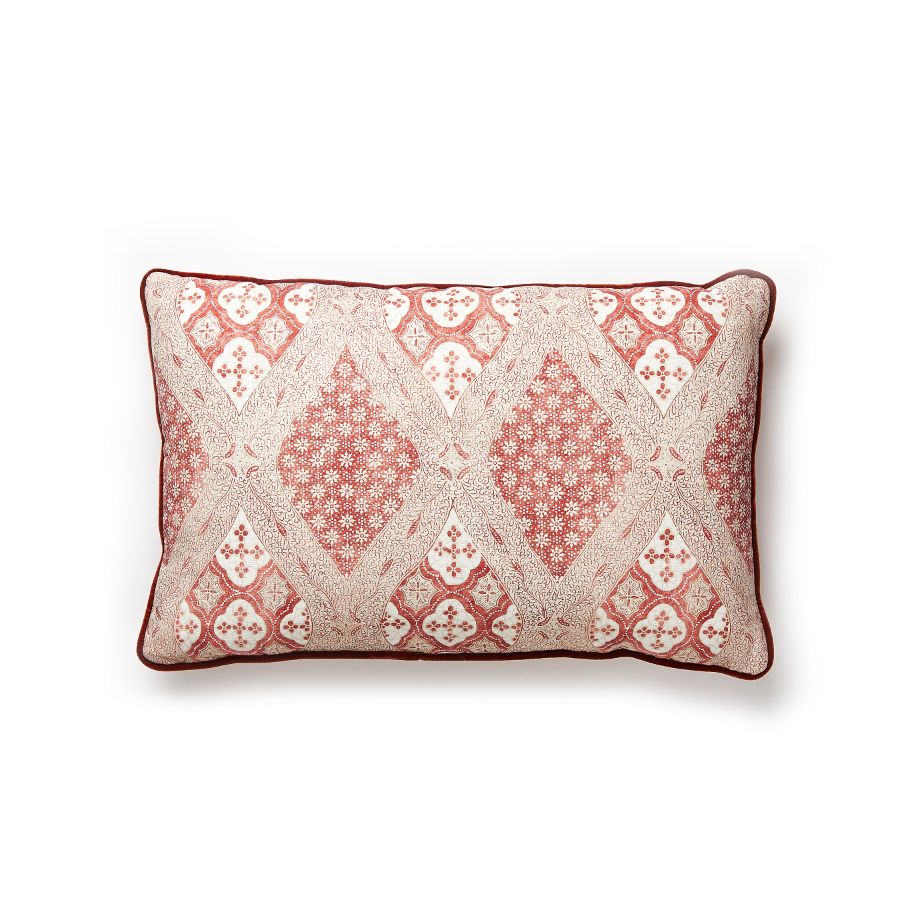 Purchase SCLFARRPILL0002 Farrah Print, Coral Spice - Scalamandre Pillows