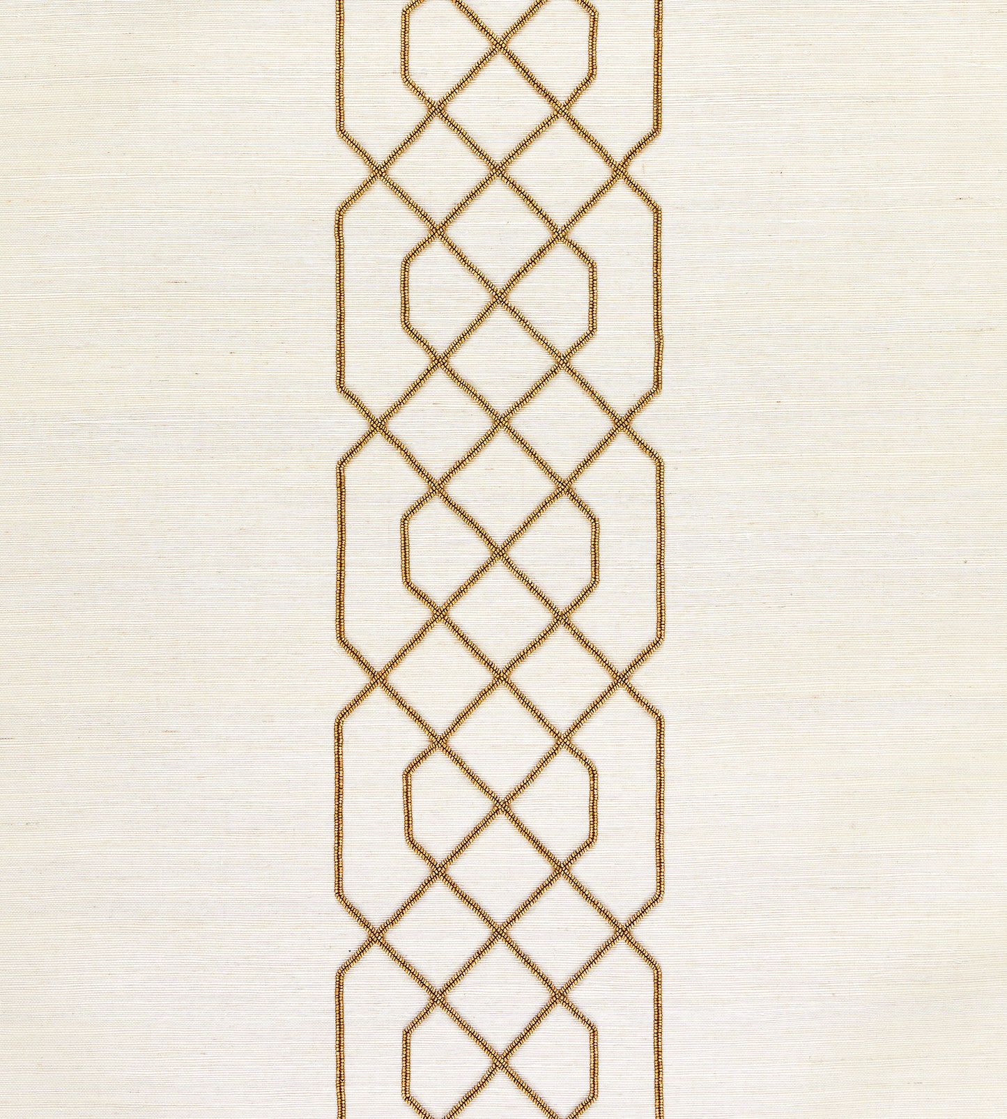 Purchase Scalamandre Wallpaper Pattern SC 0002WP88385 pattern name  Adelaide Beaded Sisal color name Burnished Gold. 