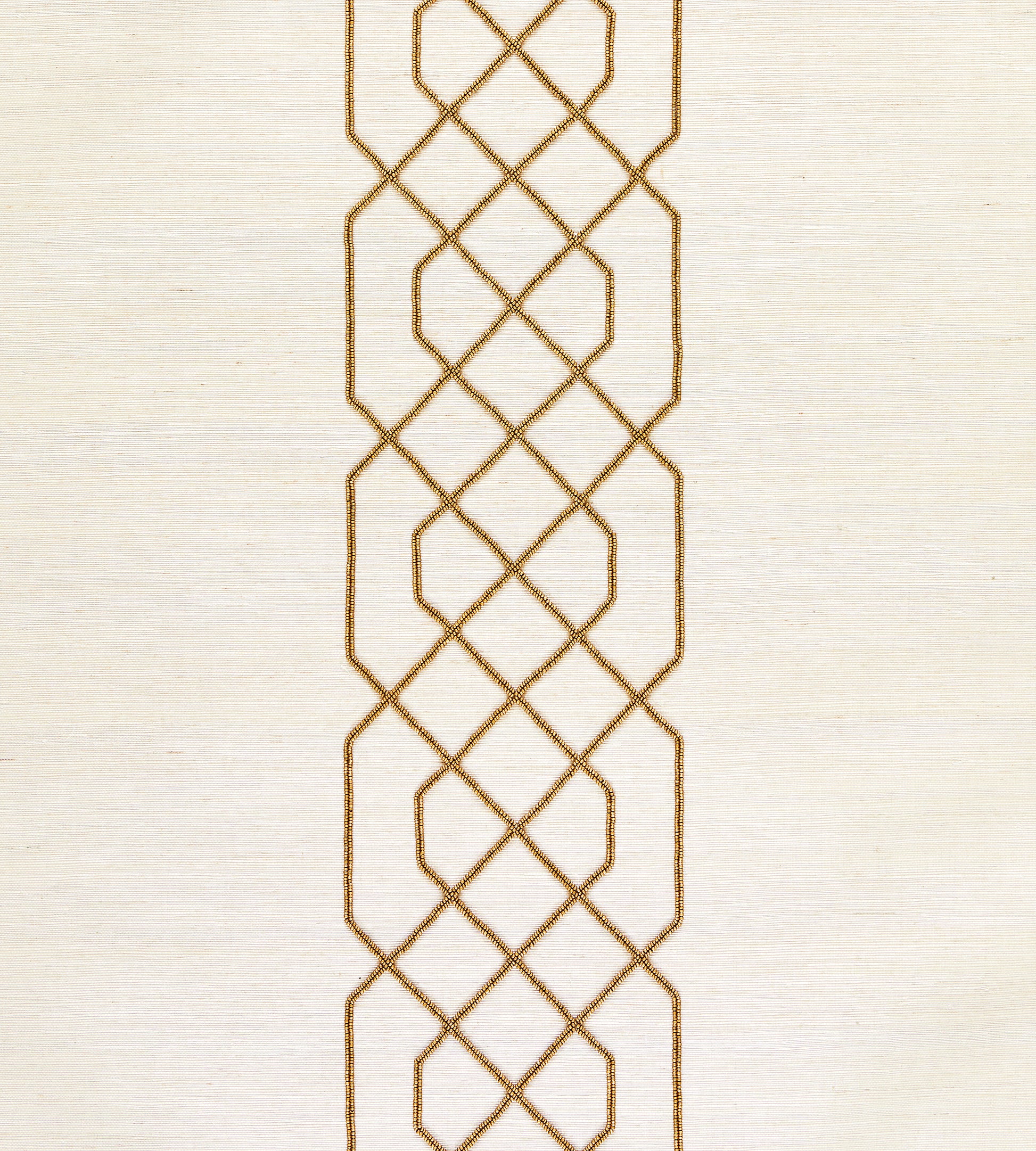 Purchase Scalamandre Wallpaper Pattern SC 0002WP88385 pattern name  Adelaide Beaded Sisal color name Burnished Gold. 