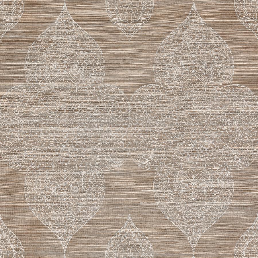 Purchase Scalamandre Wallpaper SKU SC 0002WP88555 pattern name Taj Embroidered Sisal color name Nutmeg.
