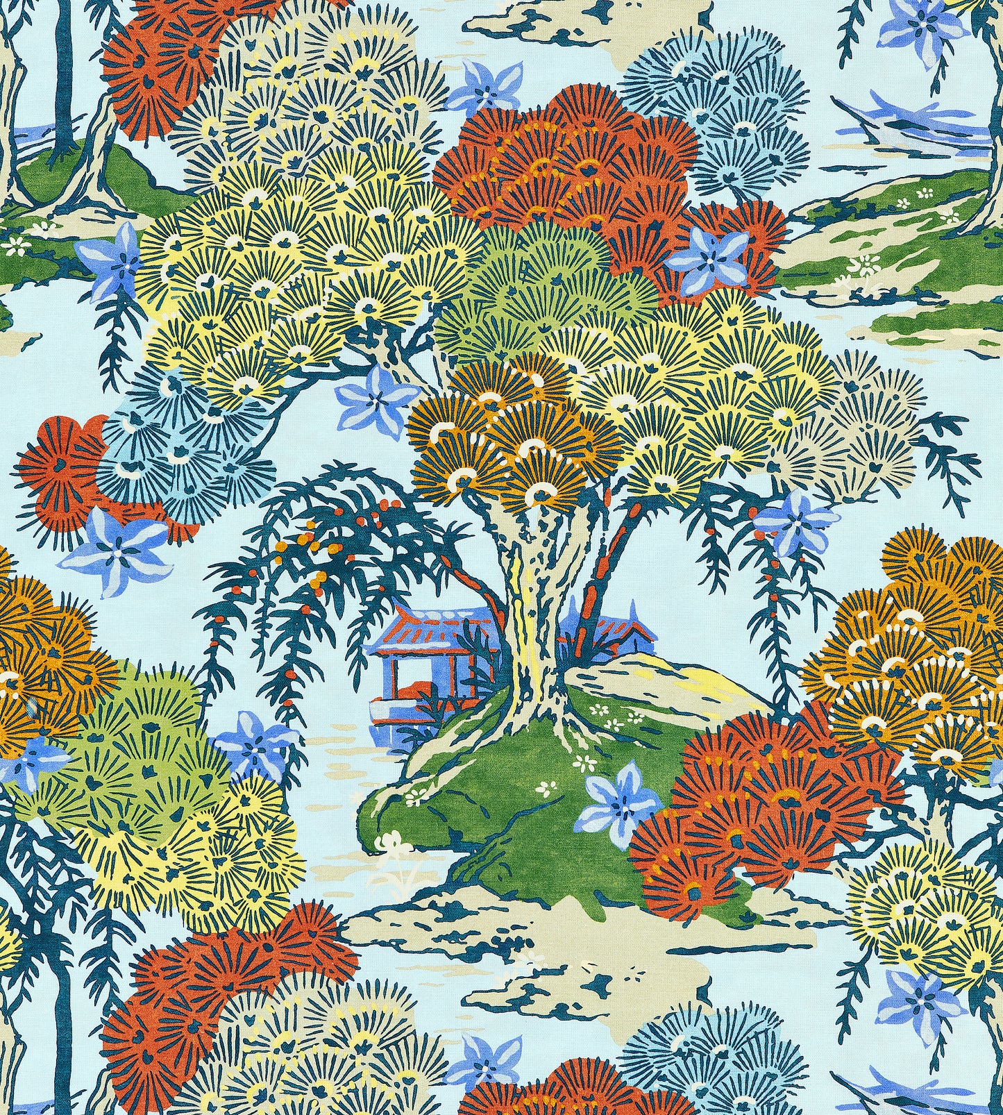 Purchase Scalamandre Fabric Pattern# SC 000316627, Sea Of Trees Print Kaleidescope 1