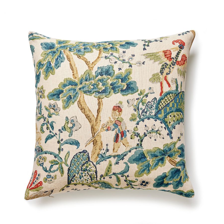 Purchase SCKELMPILL0003 Kelmescott Hand Block, Peacock On Sand - Scalamandre Pillows