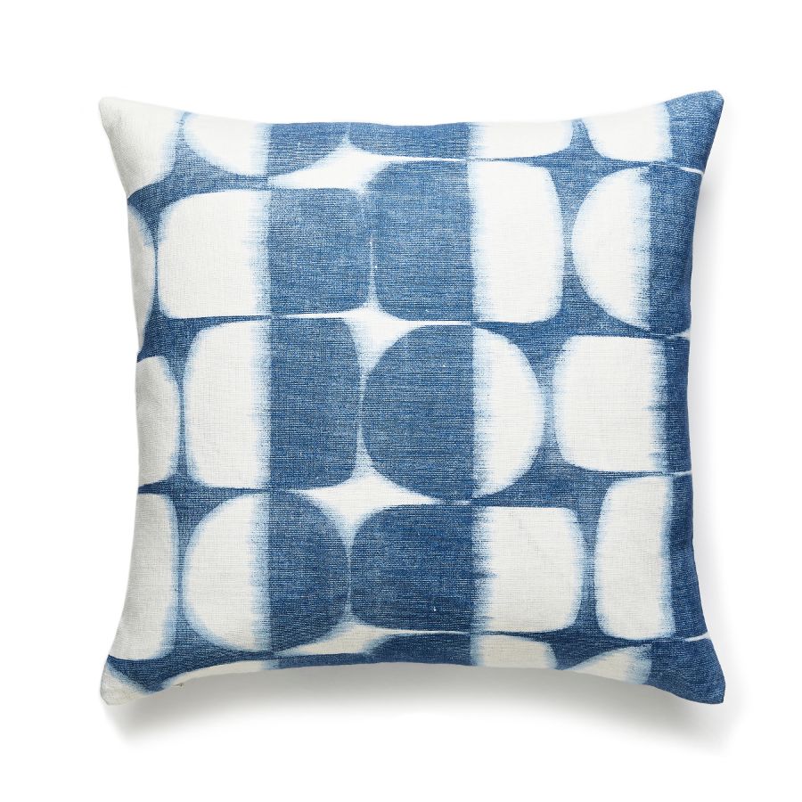 Purchase SCRIFTPILL0003 Rift Linen Print, Blueprint - Scalamandre Pillows