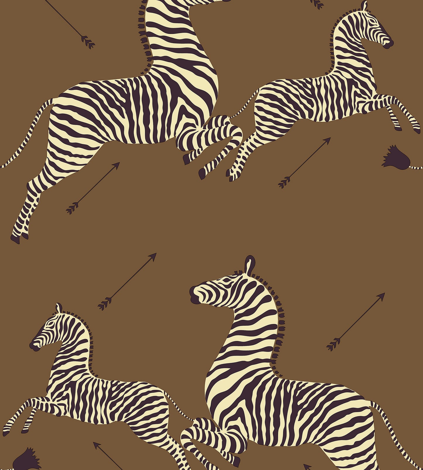 Purchase Scalamandre Wallpaper SKU SCWP81388PS0003 pattern name Zebras | Removable color name Safari Brown.