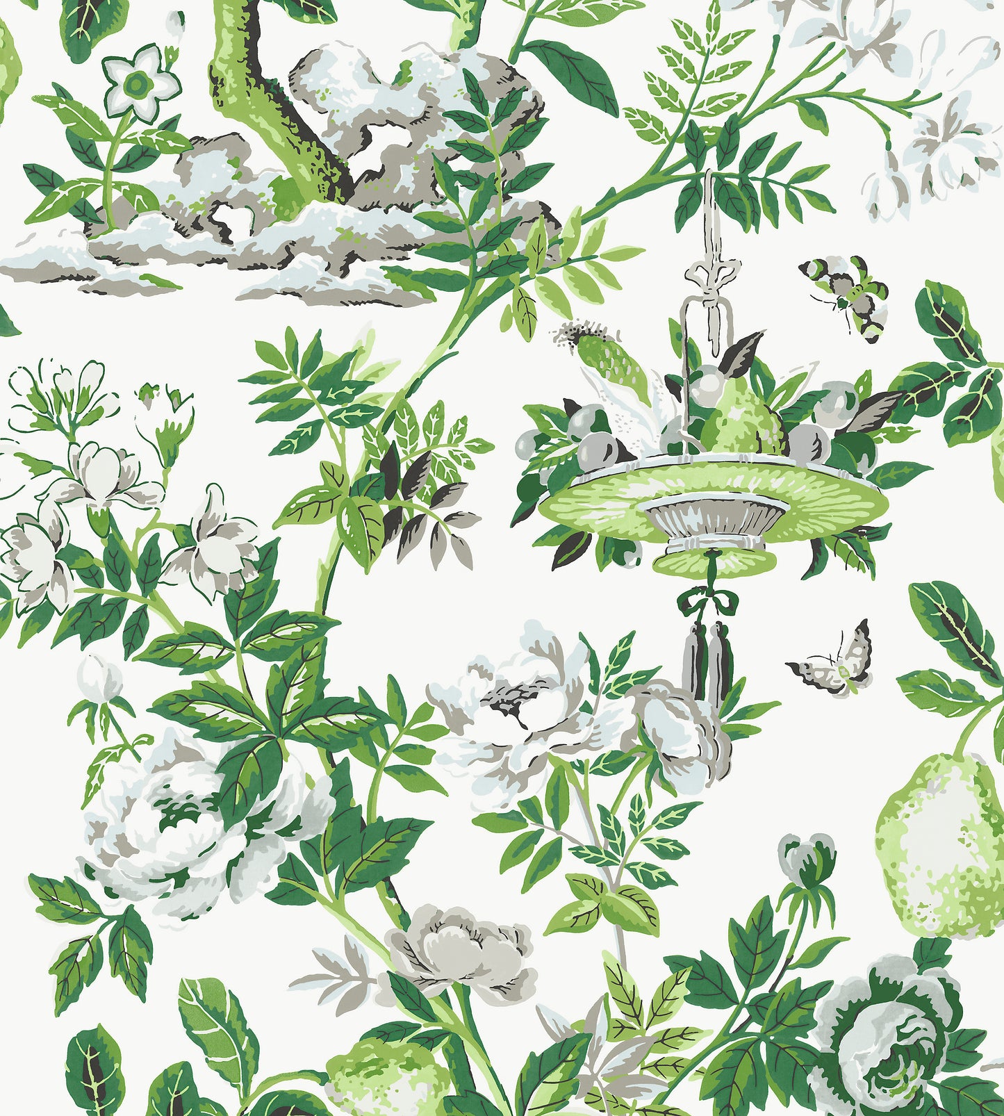 Purchase Scalamandre Wallpaper SKU SCWP88377PS0003 pattern name Shantung Garden | Removable color name Verdance.