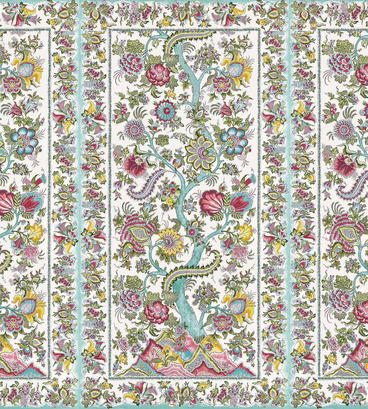 Purchase Scalamandre Wallpaper SKU SC 0003WP88567 pattern name Metropolitan Palampore - Mural color name Flower Garden.