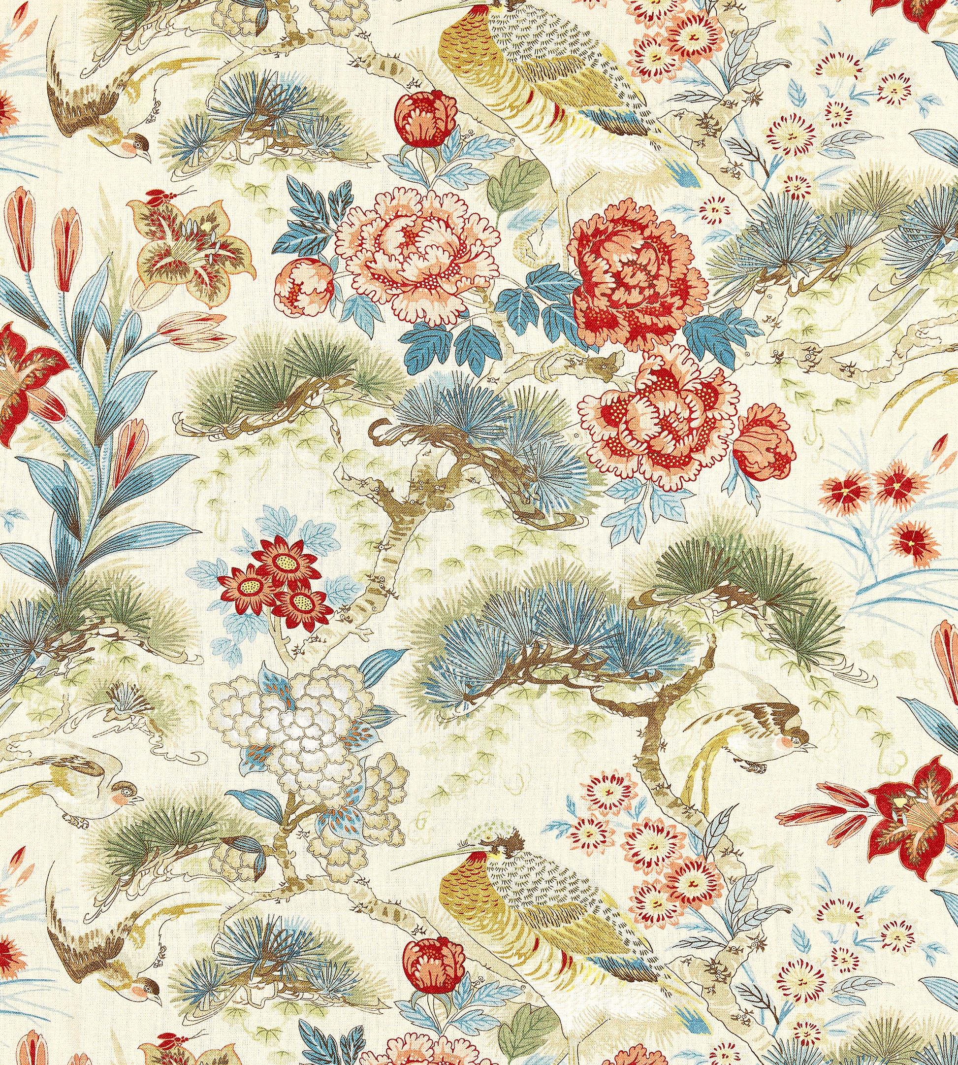 Purchase Scalamandre Fabric Pattern number SC 000416601, Shenyang Linen Print Sandalwood 1