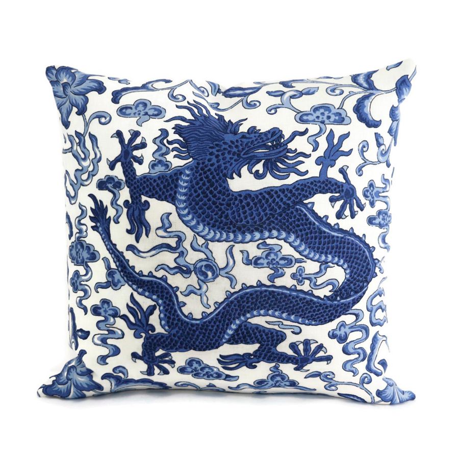 Purchase SCDRAGONPIL0004 Chi'En Dragon, Indigo - Scalamandre Pillows