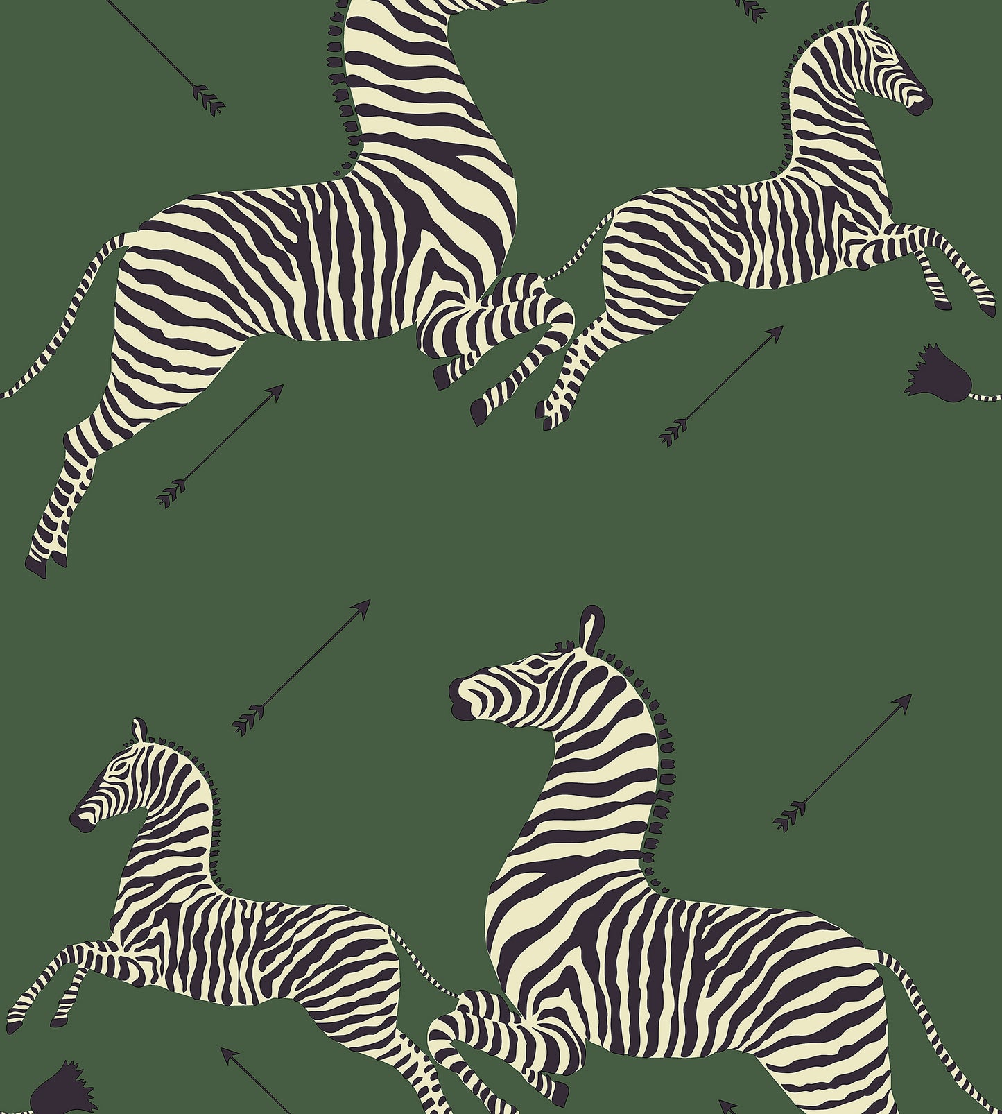 Purchase Scalamandre Wallpaper Pattern SCWP81388PS0004 pattern name Zebras | Removable color name Serengeti Green.