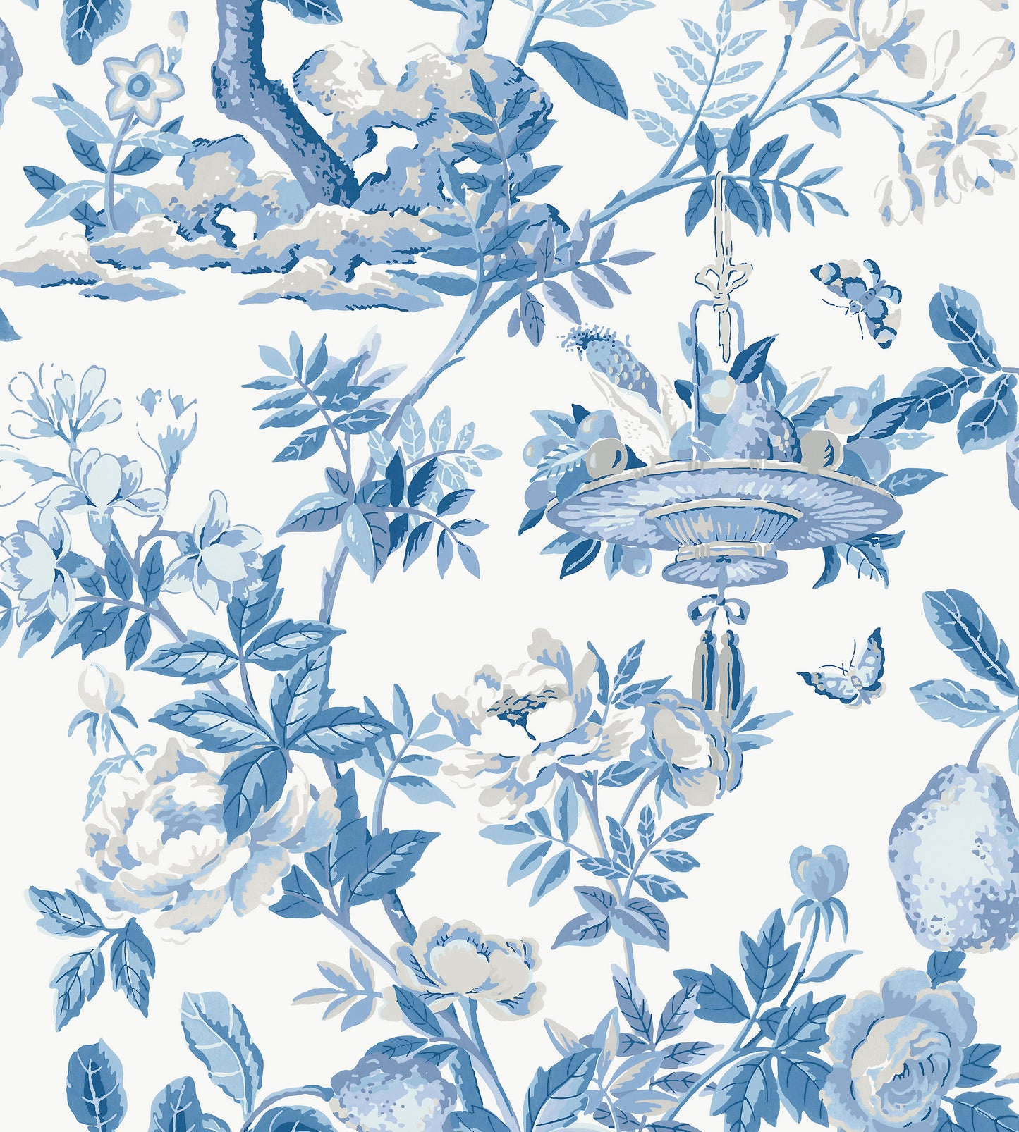Purchase Scalamandre Wallpaper Pattern SCWP88377PS0004 pattern name Shantung Garden | Removable color name Delft.