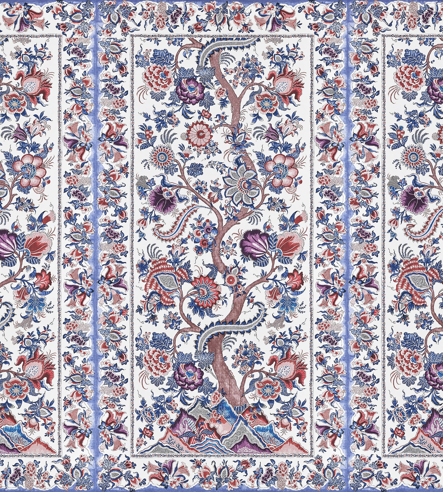 Purchase Scalamandre Wallpaper Pattern SC 0004WP88567 pattern name Metropolitan Palampore - Mural color name Red Multi.