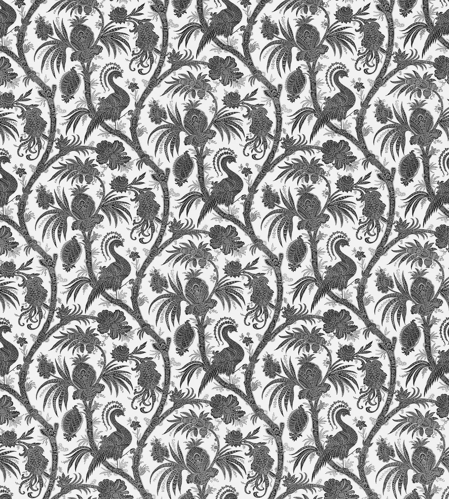 Purchase Scalamandre Fabric Pattern SC 000516575, Balinese Peacock Linen Print Indigo 2