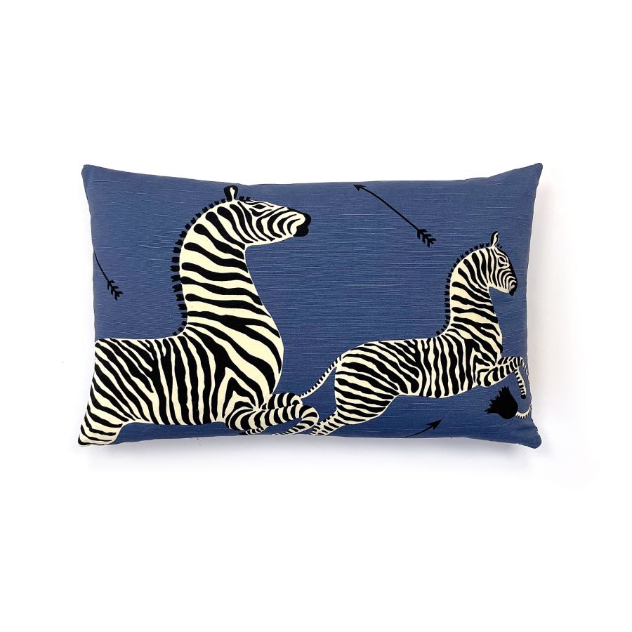 Purchase SCLZEBRAPIL0005 Zebras, Denim - Scalamandre Pillows