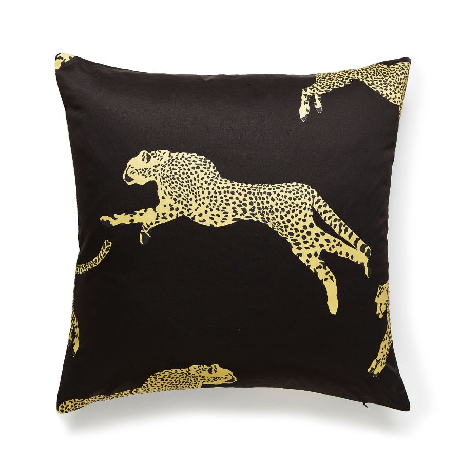 Purchase SCCHEETPILL0006 Leaping Cheetah, Black Magic - Scalamandre Pillows