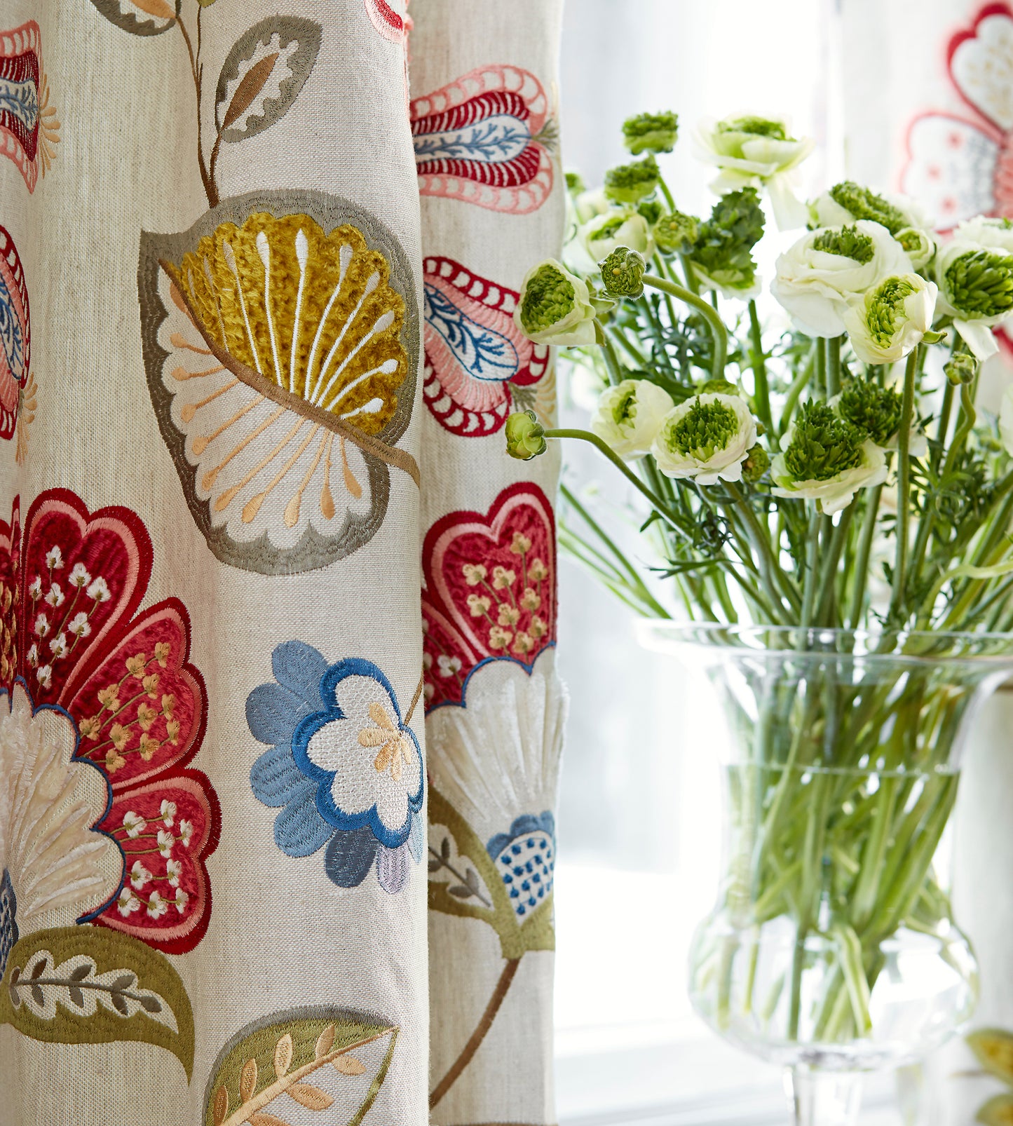 Purchase Scalamandre Fabric Pattern number SC 000127071, Willowood Embroidery Summer Sage 6