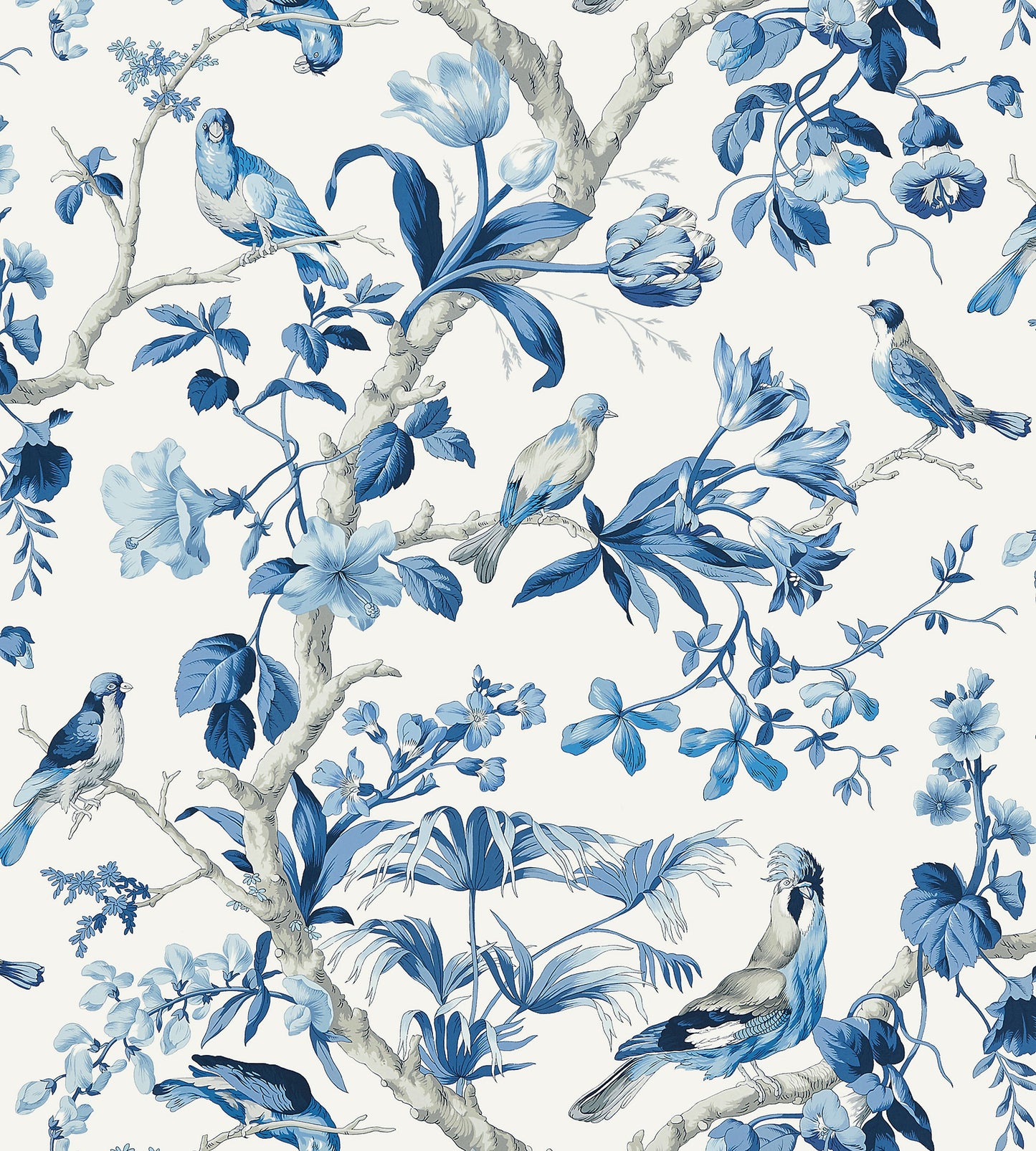 Save Scalamandre Wallpaper Pattern Sc 0003Wp88381 Name Belize Porcelain Bird Wallpaper