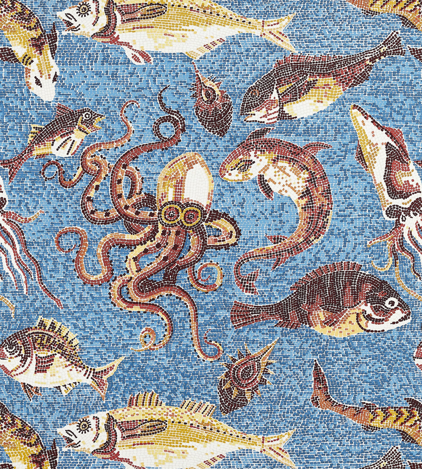 Select Scalamandre Wallpaper Pattern Sc 0006Wp81545 Name Mikonos Rust & Blue Bird Wallpaper