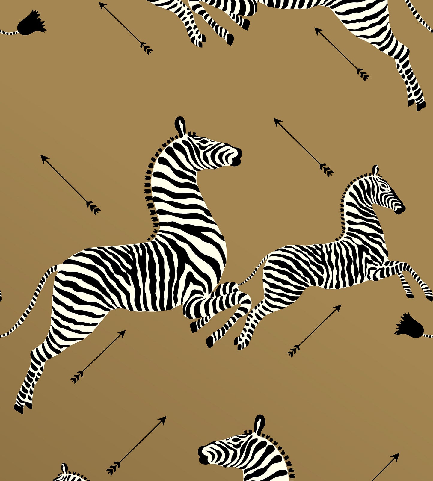 View Scalamandre Wallpaper Pattern Sc 0011Wp81388Mv Name Zebras - Vinyl Gold Bird Wallpaper
