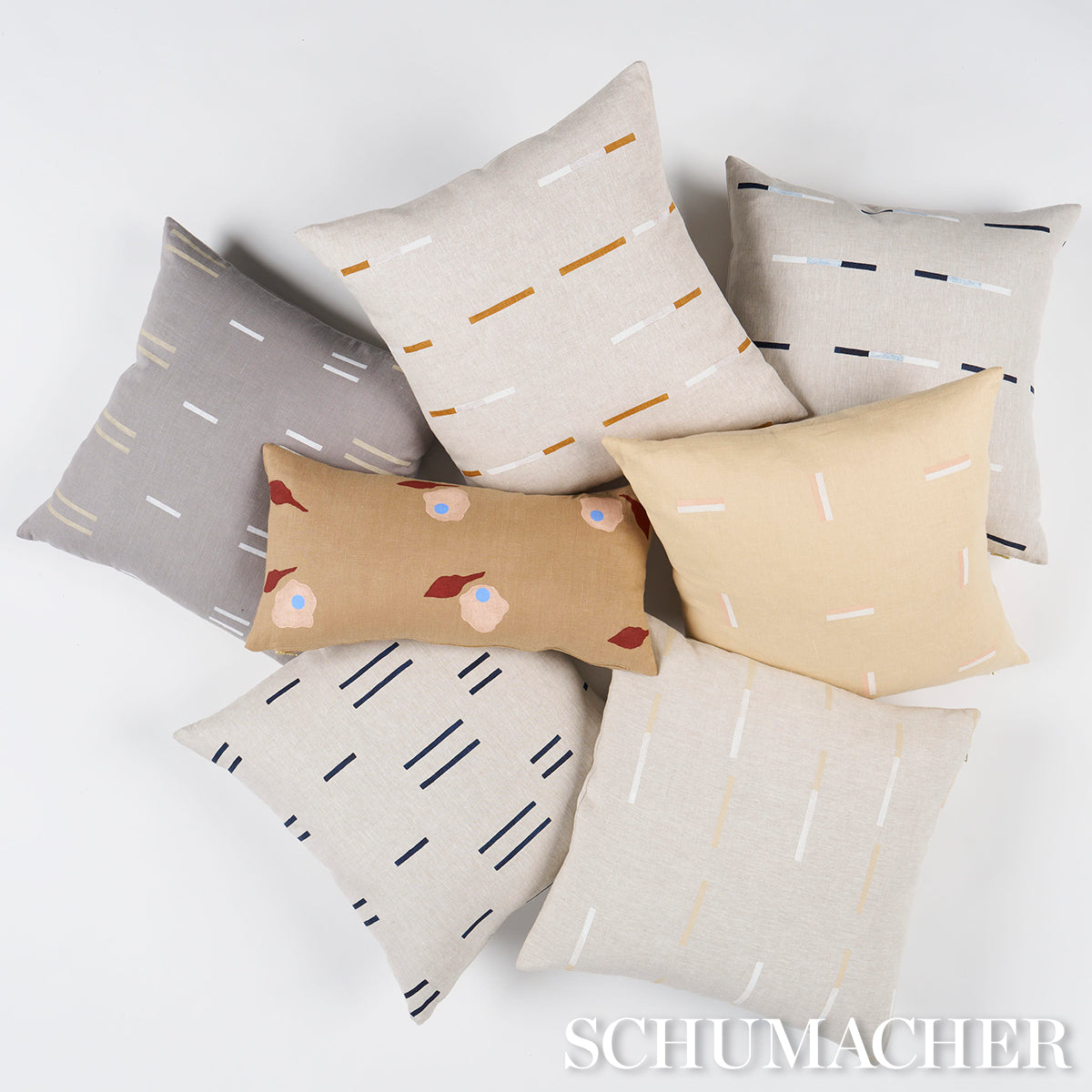 Purchase So0002306 | Overlapping Dashes Pillow, Prussian Blue - Schumacher Pillows